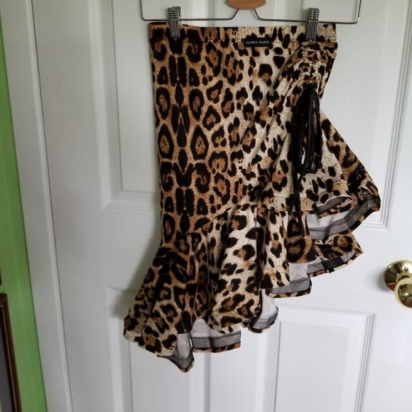 Gloria Dance Dresses & Skirts - Latin/Salsa dance skirt, Leopard print, ladies medium. New with tags.